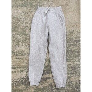 Lululemon Scuba Jogger Pants Sz 2 Light Gray High Rise Fleece Athletic Comfy